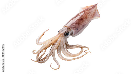 Foto Fresh squid isolated on transparent background
