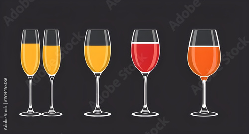 Set of champagne, Champagne glass vector set, Champagne bottle illustration, Champagne celebration icons, Champagne flute clipart, Champagne toast vector, Sparkling wine icon set, Champagne explosion 