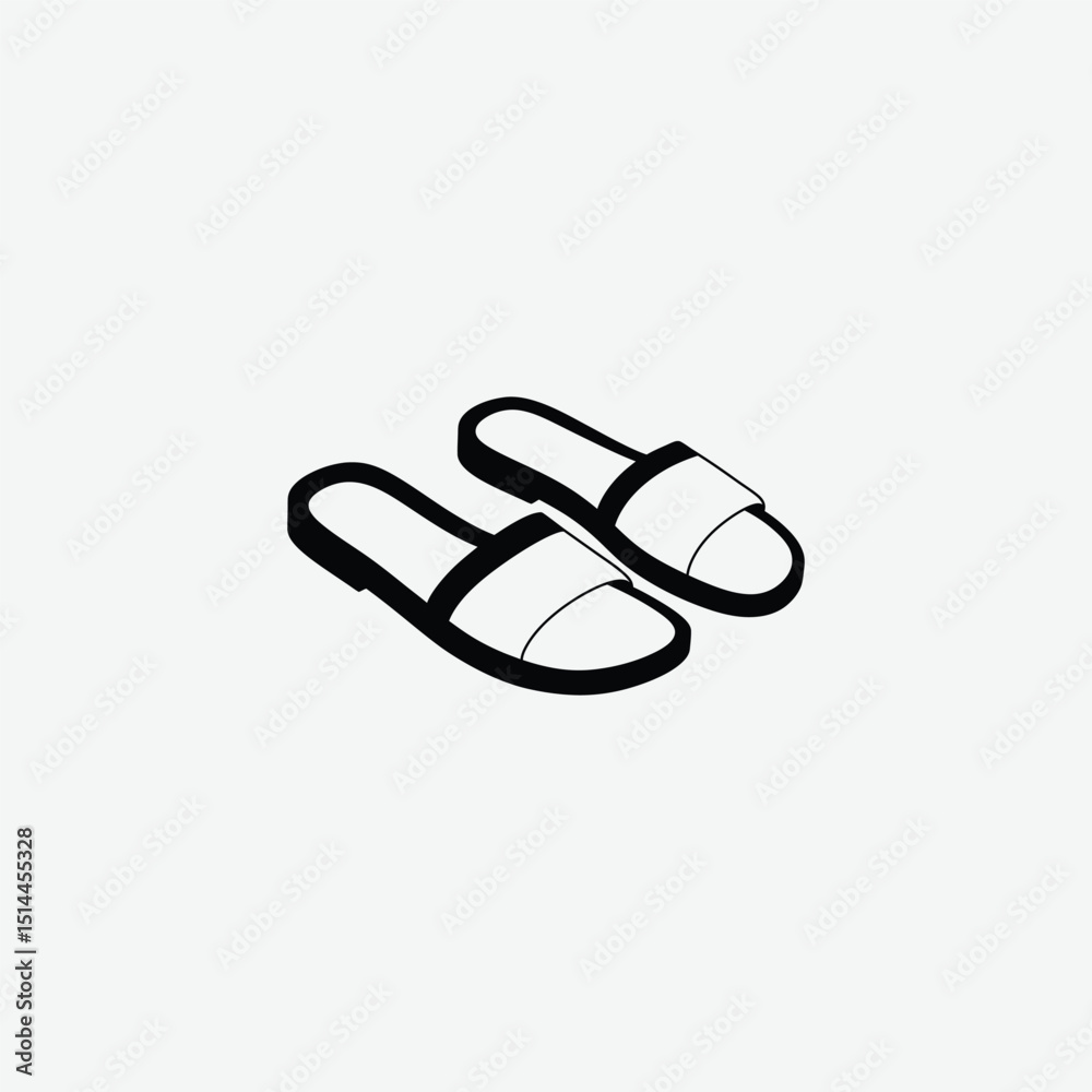 Minimalist Sandals Vector Illustration on White Background – Clean Footwear Design Minimalist Sandals Vector Illustration on White Background – Clean Footwear Design