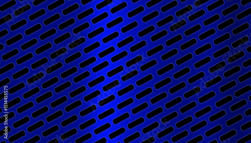 Blue square diagonal perforated metal texture for decoration