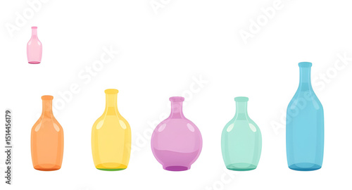 bottle iconography set, bottles graphic set, bottle clipart illustration, bottle outline clipart, glass bottle clipart, wine bottle vector illustration, soda bottle vector, juice bottle vector, milk b