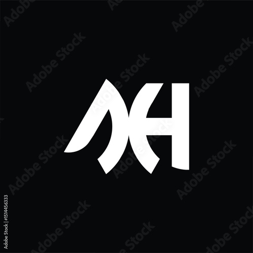 Logo huruf AH gaya datar yang simpel dan profesional, cocok untuk identitas brand, perusahaan, agensi, atau startup dengan tampilan modern minimalis.