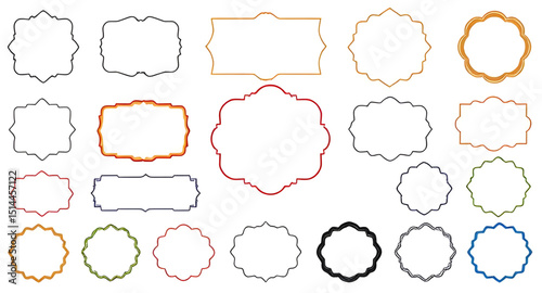 colorful border illustration, linear frame clipart, abstract doodle frame, vibrant frame vector, geometric line sketch, bright frame illustration, playful border frame, hand-drawn line artwork, minima