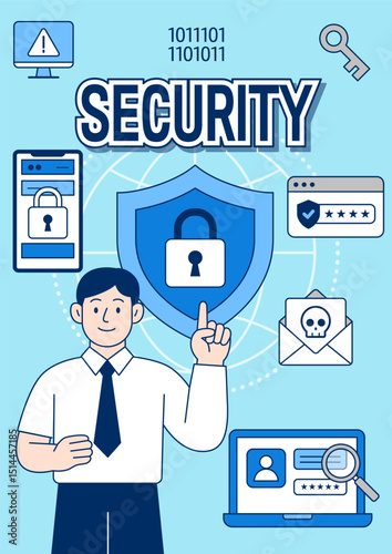 Cyber Security Protection Concept Illustration