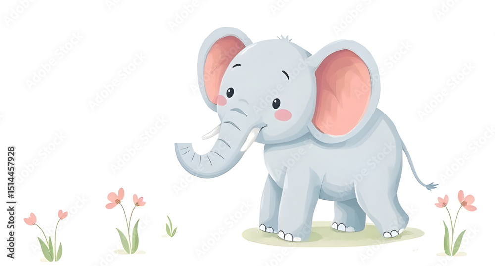 Naklejka premium Cute elephant cartoon