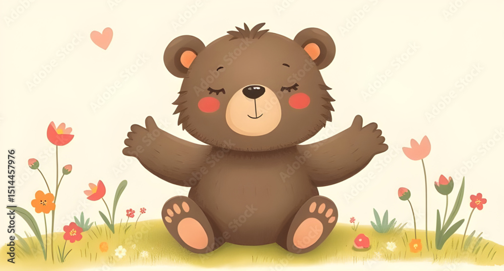 Naklejka premium Classic teddy bear cartoon