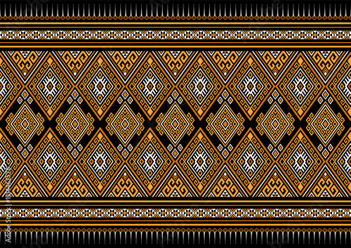 Native geometric ethnic pattern vector vintage black and yellow graphic design for clothing, home decoration, carpet, fabric. Traditional border graphic eps10 vector.