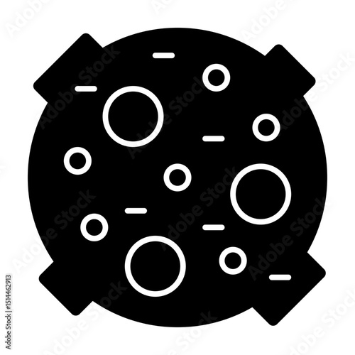 Moon with craters solid icon