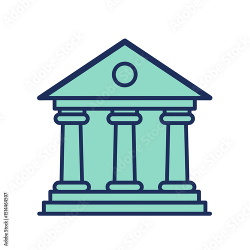 Icon of a classic building with columns in a minimalist design  