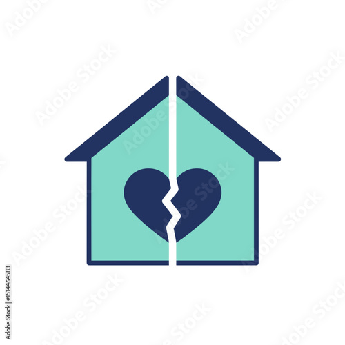 Broken Heart and House-Child Custody Icon