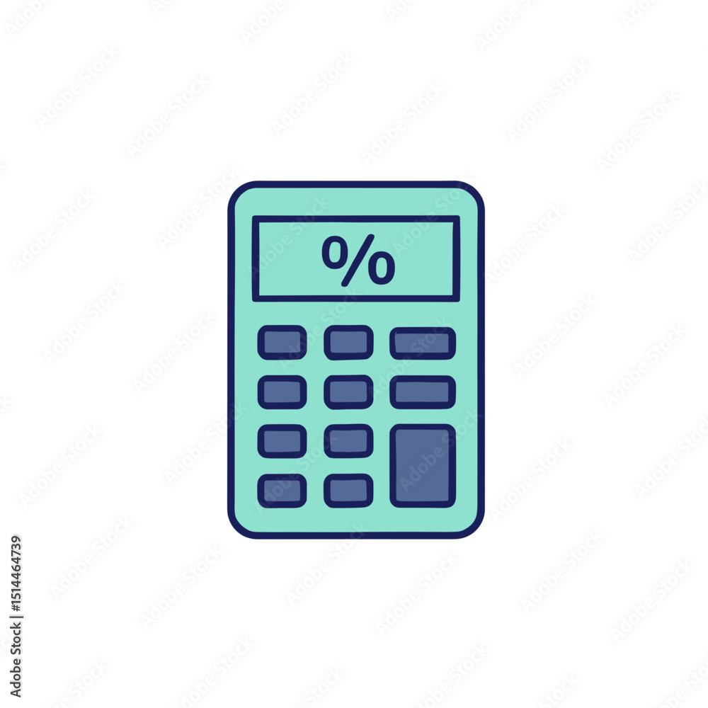 Tax-Appeal Icon calculator in flat design with turquoise and navy colors Tax-Appeal Icon calculator in flat design with turquoise and navy colors