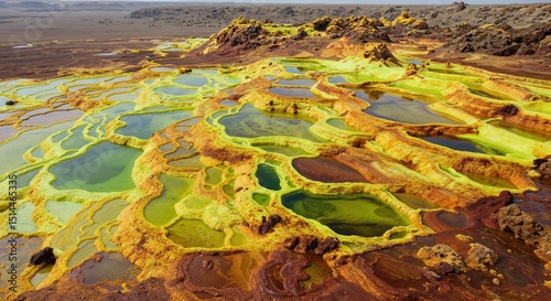 Danakil depression ethiopia landscape geothermal area travel destination view