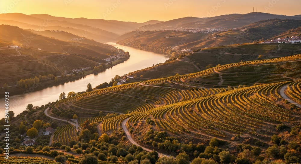 Gradient edge sloped farmland and yineyard