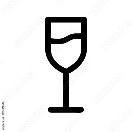 Champagne glass icon, simple line art, for websites