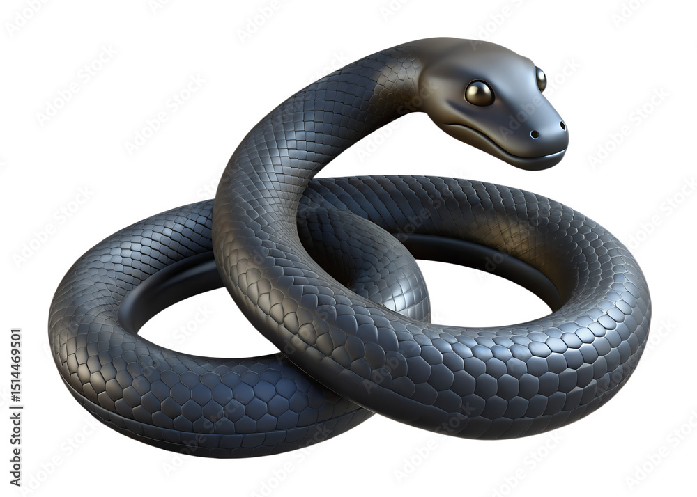 Fototapeta premium 3d snake on white background