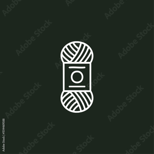 Yarn icon logo flat vector design