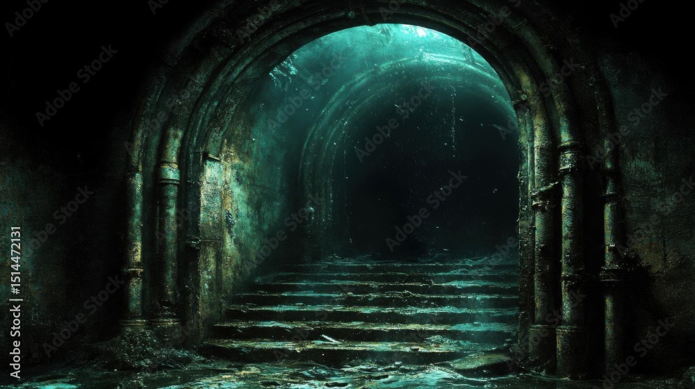 Naklejka premium Submerged Steps to Mystery