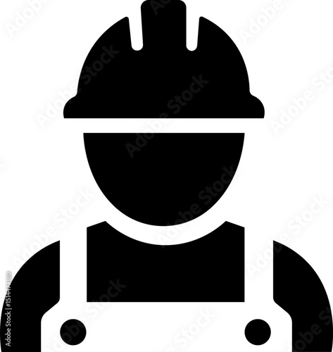 Builder icon. Avatar with hard helmet and jacket set construction worker icon design Construction worker, engineer, labour, male worker and employee in a helmet Suitable for Infographics,Web Page SVG