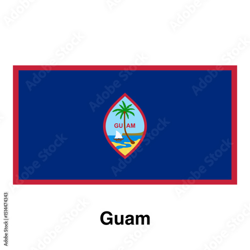 Guam state flag on transparent background