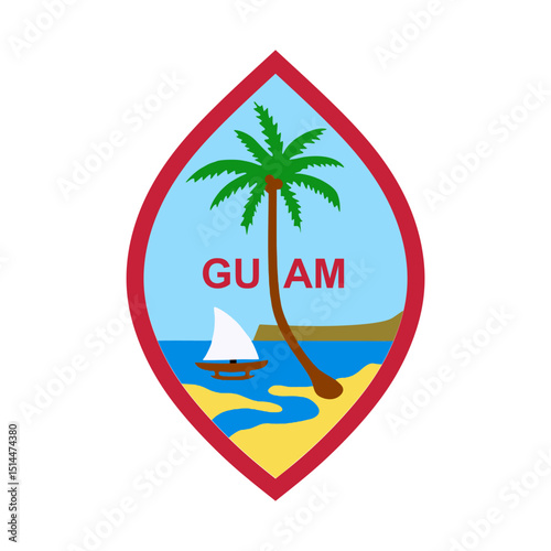 Guam state flag on transparent background