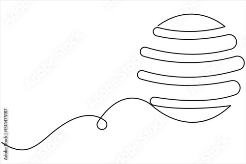 Fitness equipment concept. Continuous single line drawing of fitness ball design graphic vector illustration