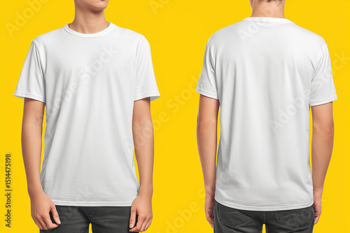 Mockup oversized plain white t-shirt, isolated on studio photo background, Ai generated image