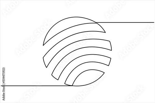 Fitness equipment concept. Continuous single line drawing of fitness ball design graphic vector illustration