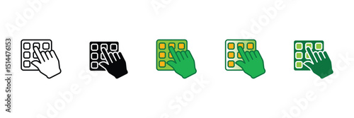 Access Code Icon Set Multiple Style Collection