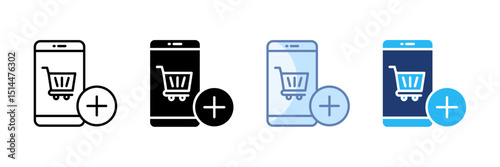 Add To Cart Icon Set Multiple Style Collection