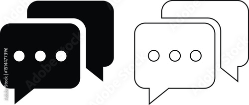Message chat speech bubble icon set design Speech Bubbles set. Speech bubbles blank. speech bubble comic signs.Suitable for Infographics, Web Pages, Mobile Apps, UI, UX, and GUI design.