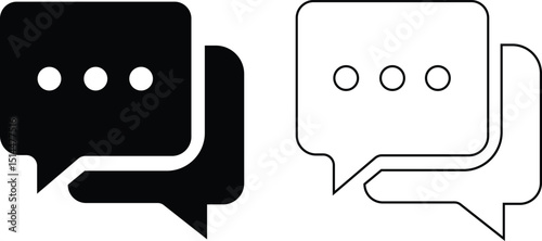 Message chat speech bubble icon set design Speech Bubbles set. Speech bubbles blank. speech bubble comic signs.Suitable for Infographics, Web Pages, Mobile Apps, UI, UX, and GUI design.
