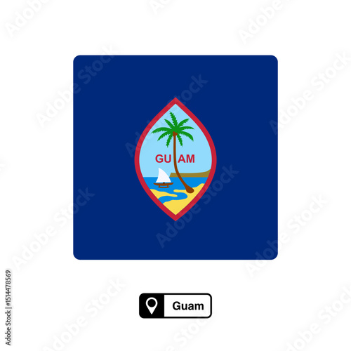 Guam state flag on transparent background
