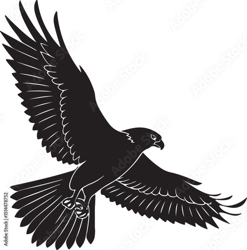Hawk flying with prey clutched in sharp claws