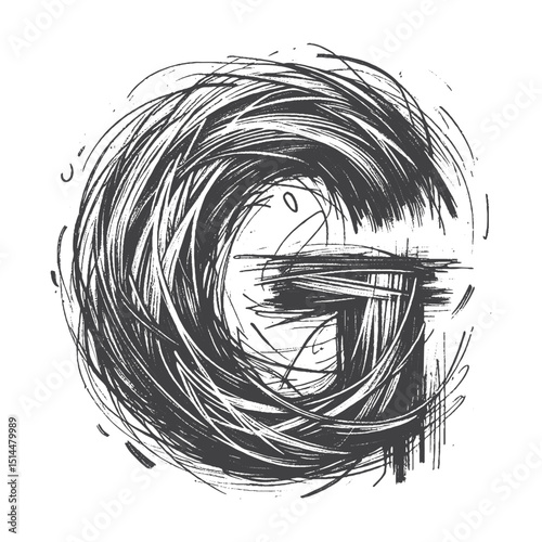 Vintage Hand-Drawn Sketch Style Letter G Illustration – Classic Alphabet Engraving for Typography, Education, and Monogram Lifestyle Apparel, Stickers, Label, and T-Shirts