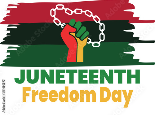 Juneteenth Freedom Day Shirt – Black Power Fist with Broken Chains and Pan-African Colors