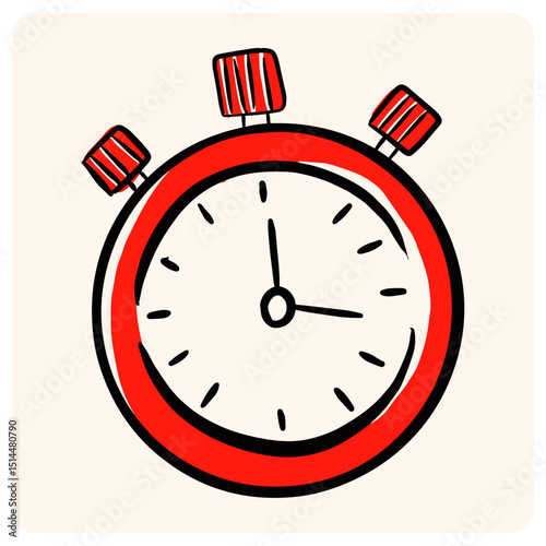 Hand-Drawn Stopwatch Doodle Icon