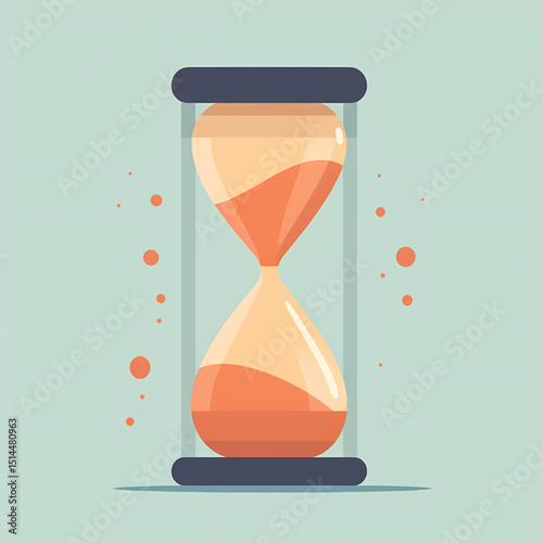 Timeless Countdown: A vibrant illustration of an hourglass elegantly capturing the essence of time's relentless flow, conveying a sense of urgency and anticipation.