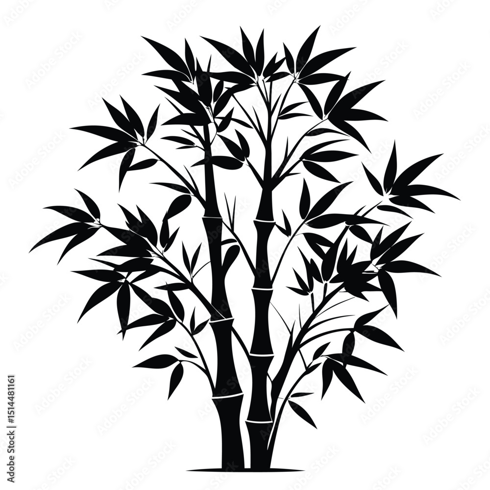Naklejka premium Bamboo Tree Silhouette vector