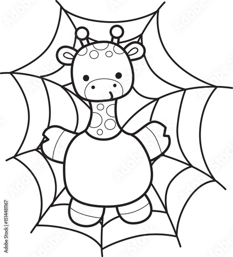 Coloring pages of Set Vector Stock Illustrations Isolated of Baby Giraffe.
Outline of Cute giraffe animals with various activities.