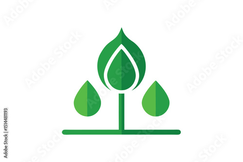 Dewdrop grove holder with natural botanical accents vector art illustration