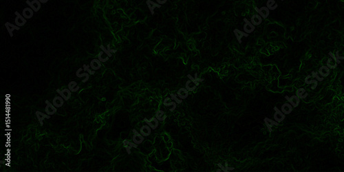 Abstract digital background with faint, glowing green electric lines and fluid. Mysterious, eerie, and atmospheric mood. Organic swirls resembling fog or ethereal energy currents.