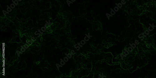 Abstract digital background with faint, glowing green electric lines and fluid. Mysterious, eerie, and atmospheric mood. Organic swirls resembling fog or ethereal energy currents.