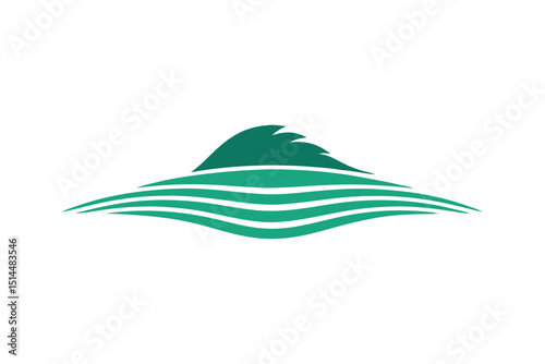 Island haze lines atmospheric vector art illustration