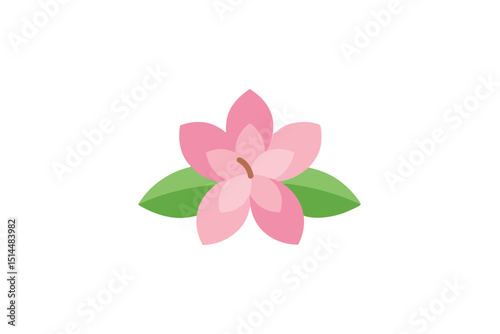 Minimal blossom simple floral vector art illustration