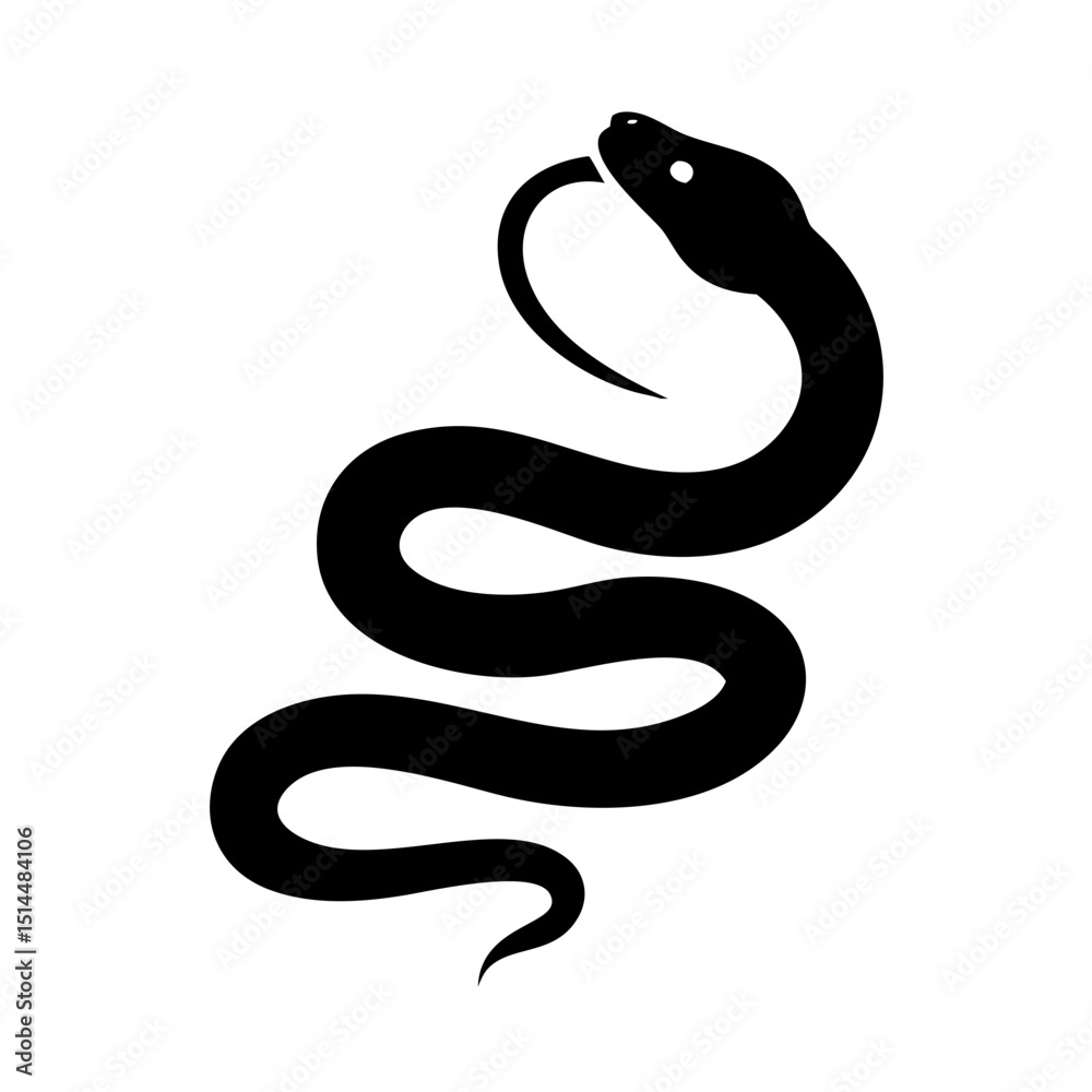 Fototapeta premium Ouroboric Venom – Coiled Serpent Icon