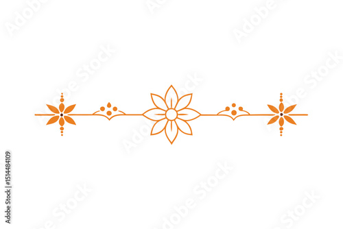 Minimal mehndi border traditional vector art illustration