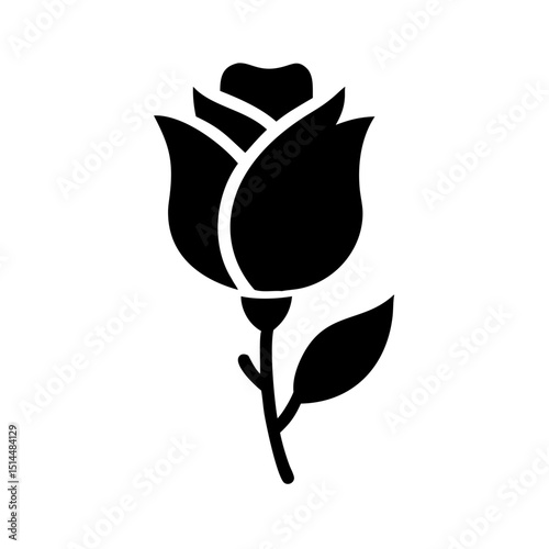 Wilted Rose II – Stylized Black Rose of Decay


