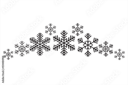 Minimalist Snowflake Icons for Holiday and Seasonal Decorations