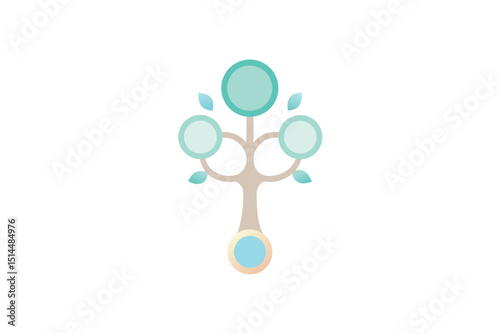 Opal tree charm holder elegant vector art illustration