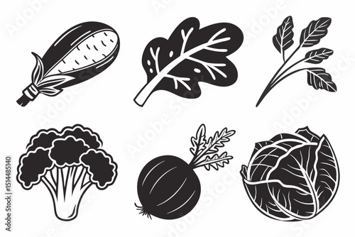 set of hand drawn vegetables